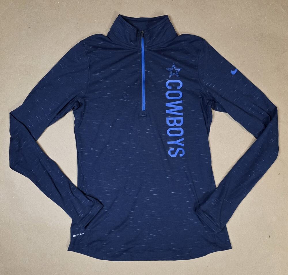 Dallas Cowboys Nike Women's Shirt Size Small Blue Long Sleeve 1/4 Zip Top NFL